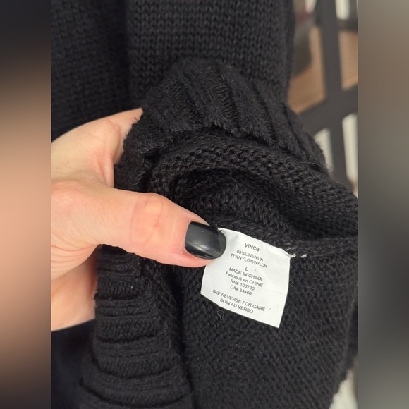 VINCE. linen sweater vest tunic ribbed open knit top short sleeve crew neck - Picture 5 of 7